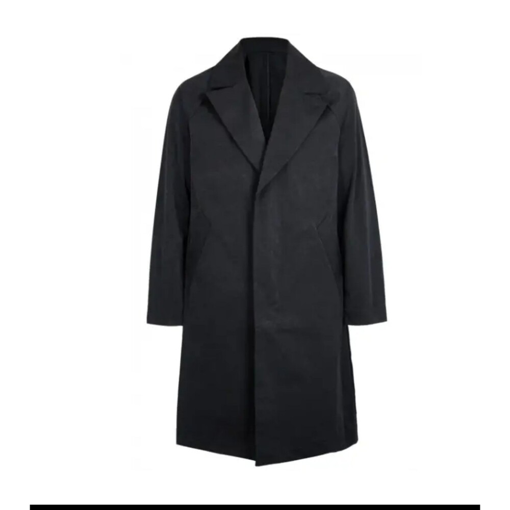 SATURDAYS NYC Men's Black Trench Coat Single Breasted Cotton/Nylon Size M